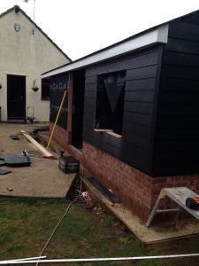 cladding added to outbuilding